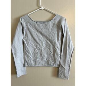 John Galt Gray Long Sleeve Cropped Tee Brandy Melville One Size